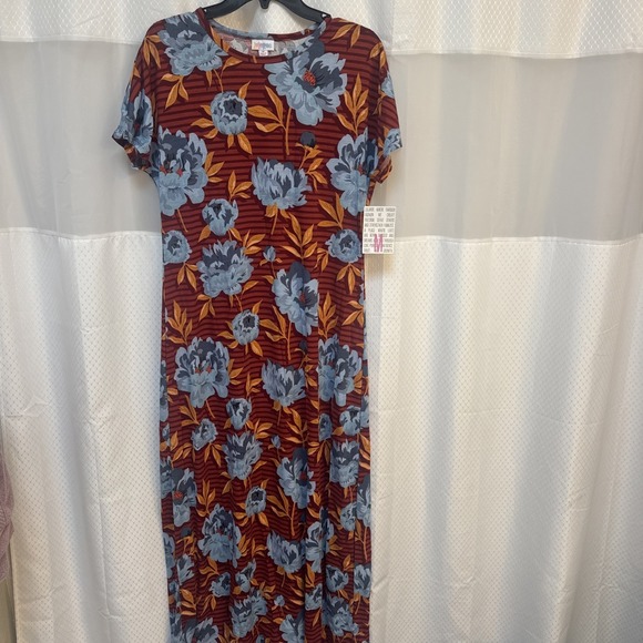 Lularoe Maria Dress Long Medium NWT Floral Print Stretchy LR160 - Picture 1 of 8
